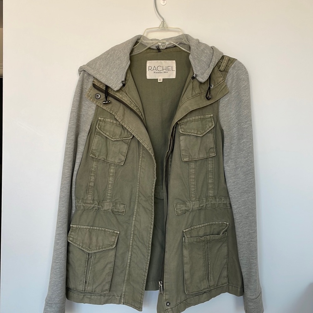 RACHEL Rachel Roy Zip Up Hoodie Utility Jacket | Size S